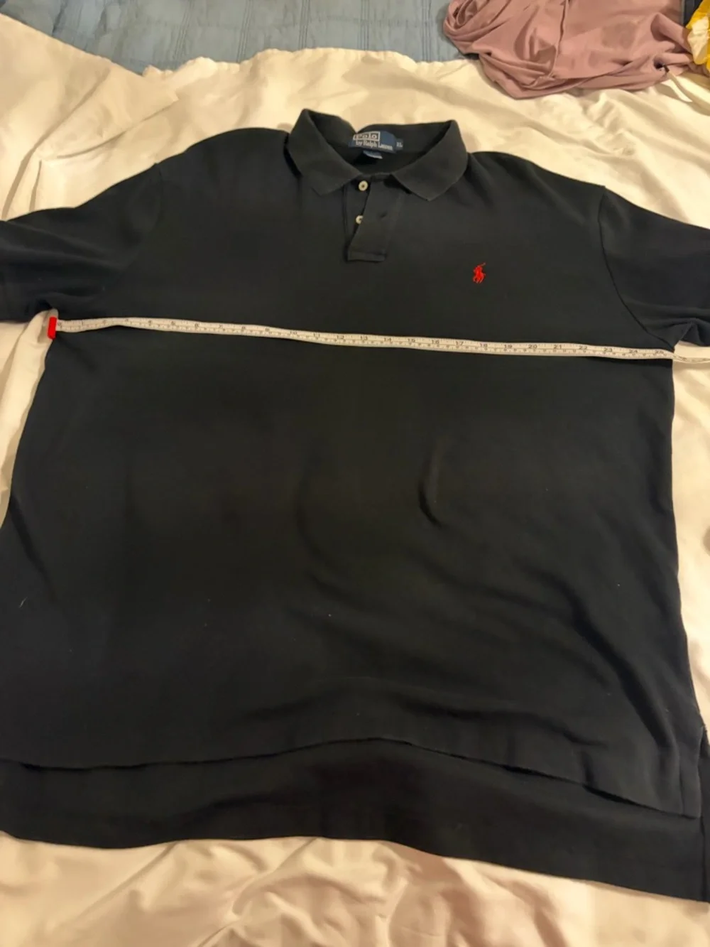 Ralph Lauren Black Polo with‎ Red Pony Embroidery